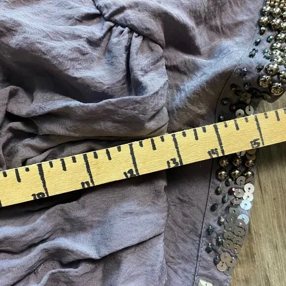 Blanc Noir Ruffled Mini Dress One Shoulder Size Small Purple/Gray - Picture 5 of 8